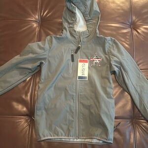 Professional Bull Riders Gray Softshell Jacket with Red Star Logo
